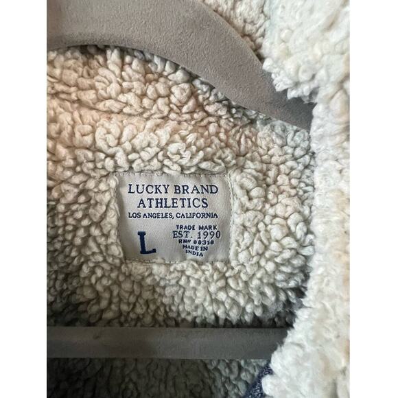 Lucky Brand Mens Blue Fleece Lined Zip Up Jacket Size Large - Picture 3 of 3